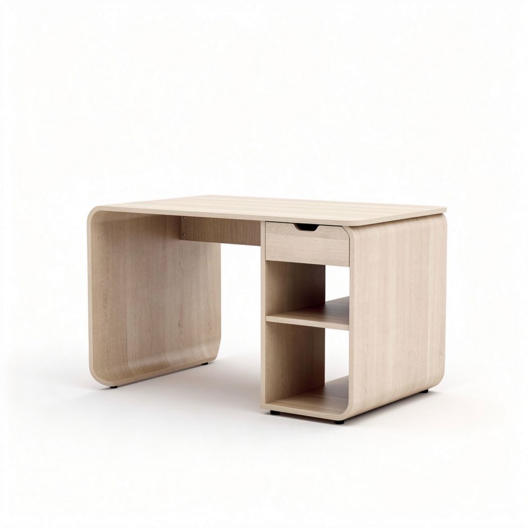 Bureau en bois léger avec tiroir et étagères dimensions 120 x 60 x 75cm