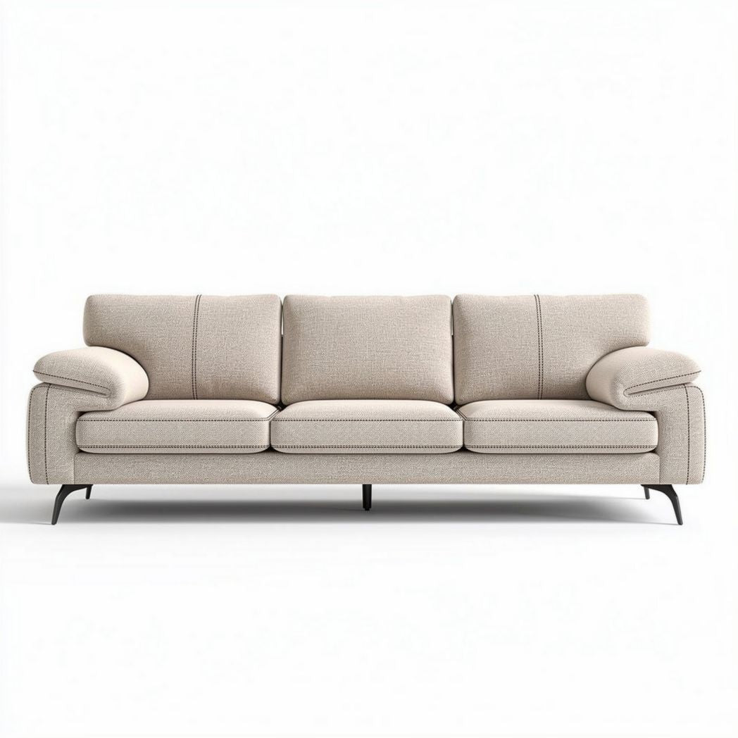 Canapé moderne en tissu beige pour salon dimensions 200 x 90 x 85cm
